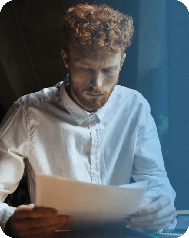 Person with contract